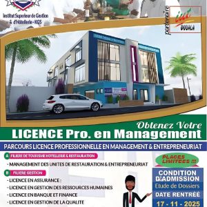 ISGH-KGS : Ouverture des inscriptions pour les Licences Pro en Management 2025-2026